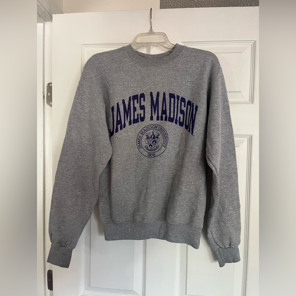 Champion Gray James Madison University Crewneck Sweater